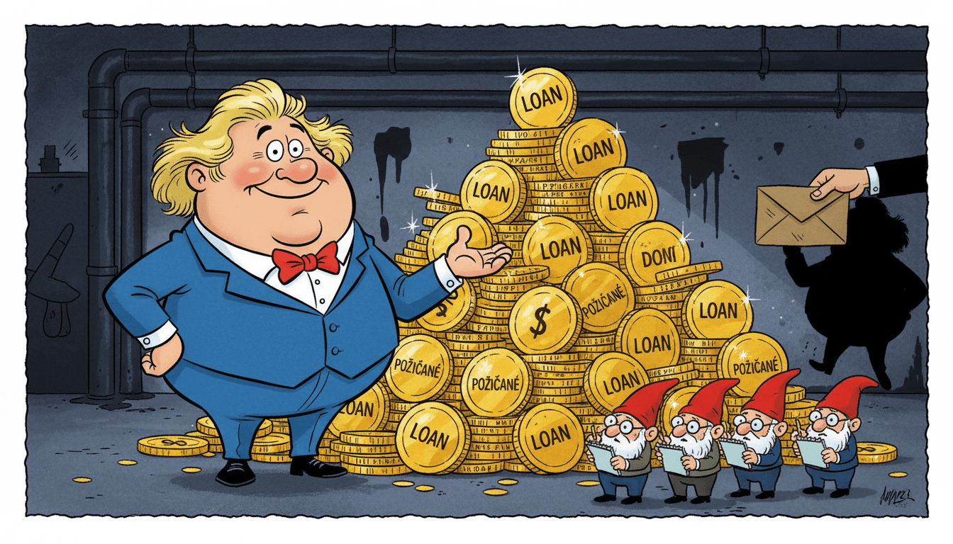 Ilustrácia k satirickému príbehu: O Jankovi, ktorý si myslel, že požičané sú zarobené, a tajomnej obálke z garáže